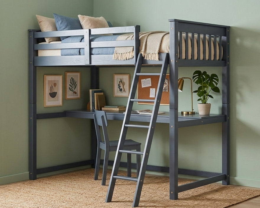 Cama Boston 1.5 P Loft Azul 100% Madera 1