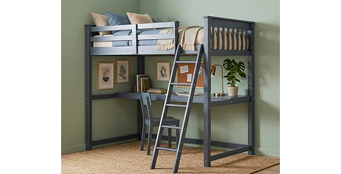 Cama Boston 1.5 P Loft Azul 100% Madera