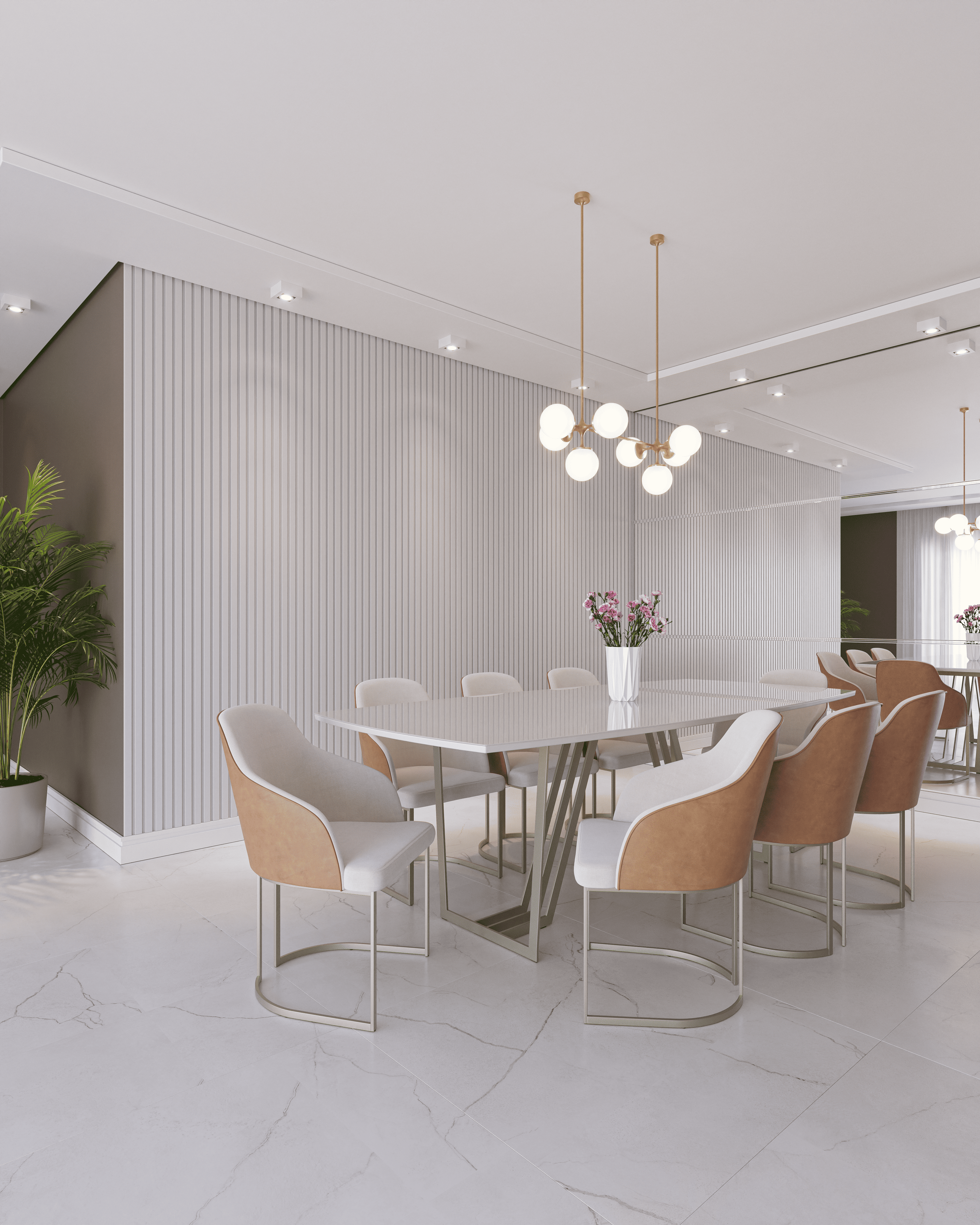 Comedor Albany 2.4 + 8 Sillas Albany Caramel Champan 1