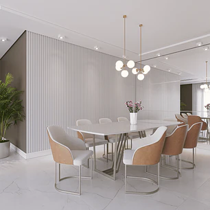 Comedor Albany 2.4 + 8 Sillas Albany Caramel Champan