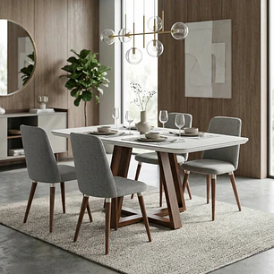 Comedor Bennet 1.2 + 4 Sillas Dakota Linked 35