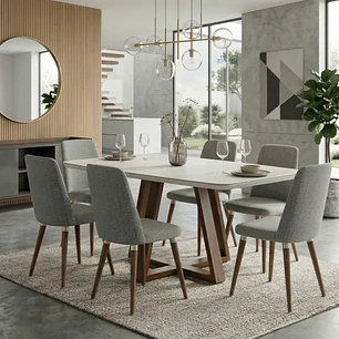 Comedor Bennet 1.6 + 6 Sillas Dakota Linked 35