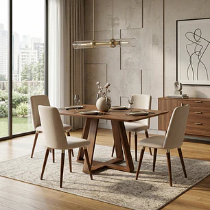 Comedor Avena 1.35 + 4 Sillas Dakota linked 02