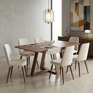 Comedor Avena 1.6 + 6 Sillas Dakota linked 02