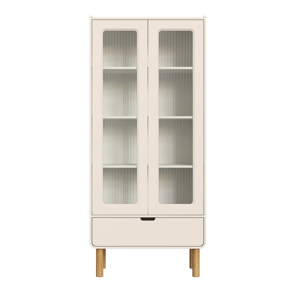Vitrina 2 Puertas 1.8 Con Vidrio Aura 28105 Off White 2