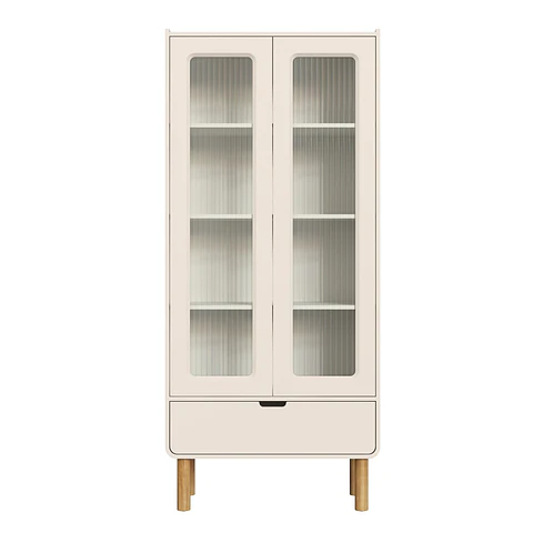 Vitrina 2 Puertas 1.8 Con Vidrio Aura 28105 Off White