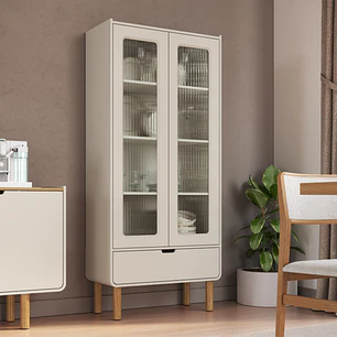 Vitrina 2 Puertas 1.8 Con Vidrio Aura 28105 Off White