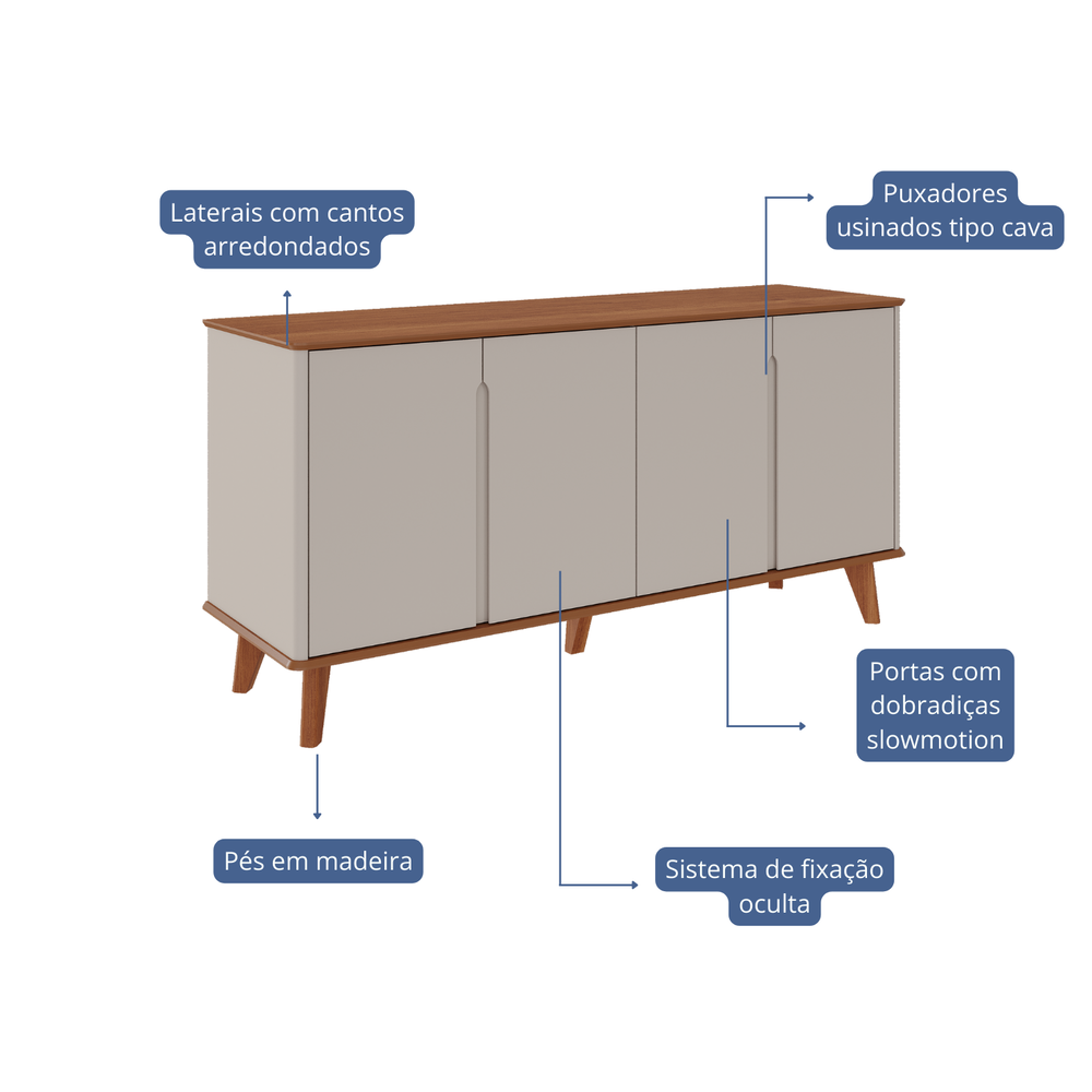 Buffet 4 Puertas 1.6 Serena Off White Cinamomo 3
