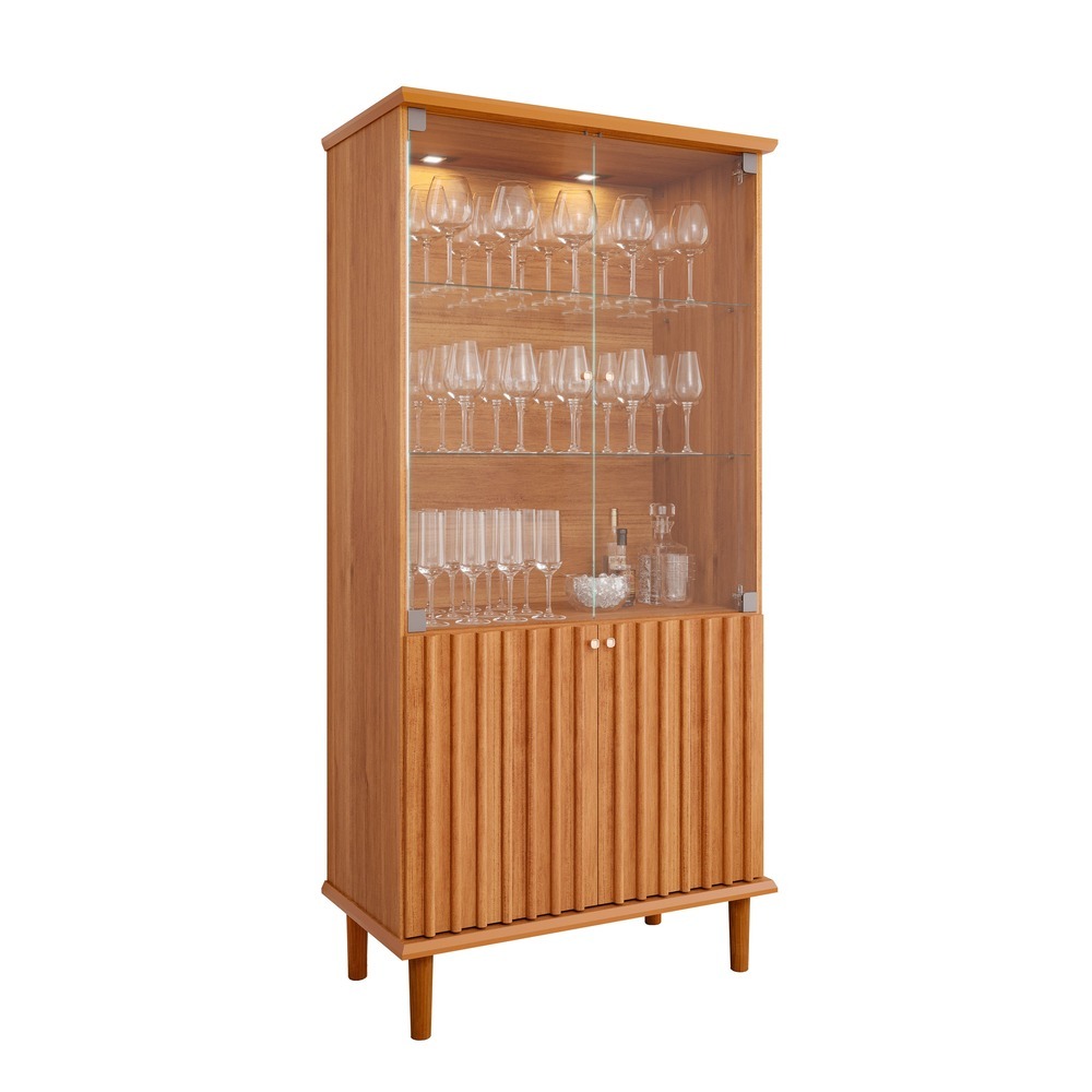 Vitrina 2 Puertas Vidrio 85 CM. Luiza Cinamomo 2