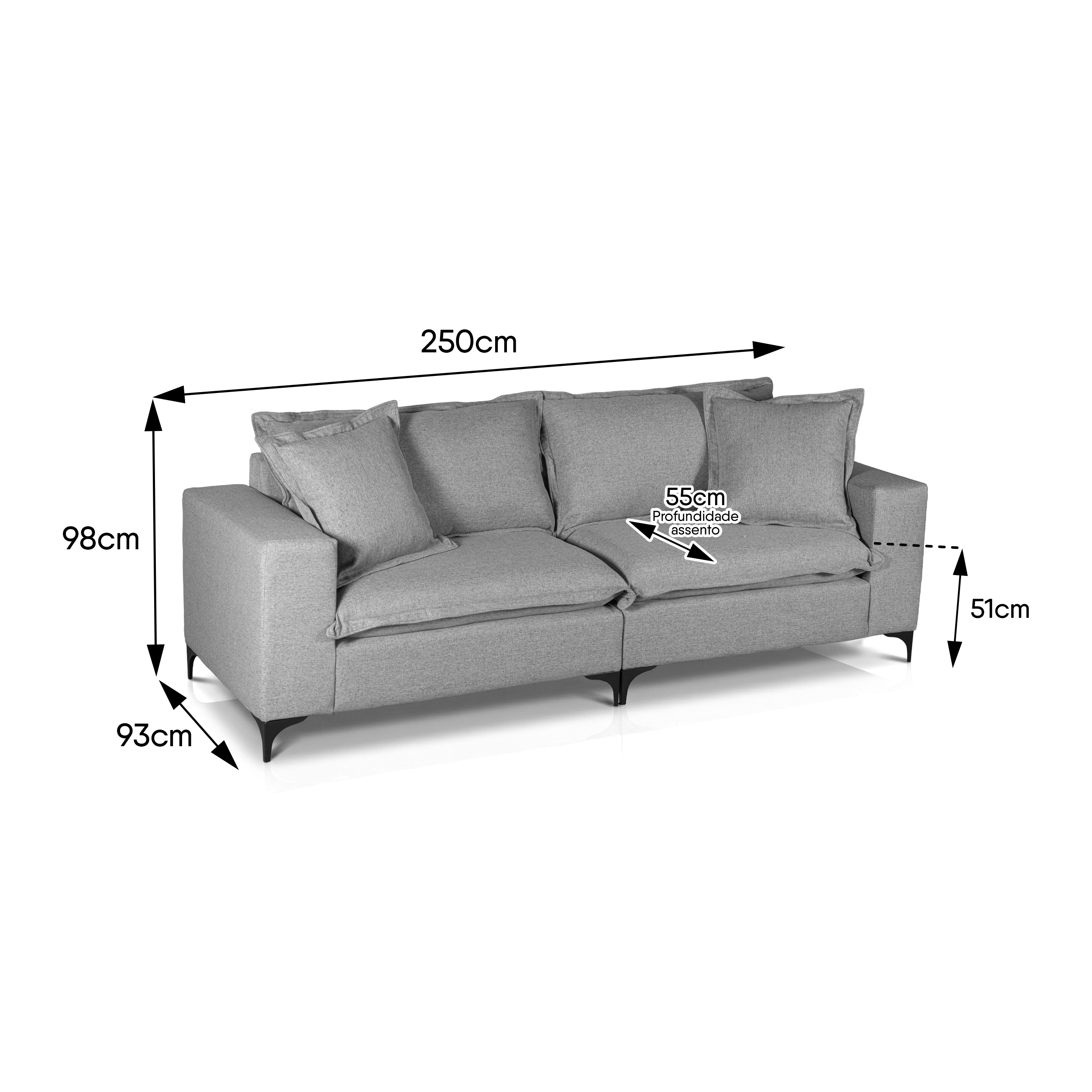 Sofa Chandon 252058 Gris 2.50 m 6