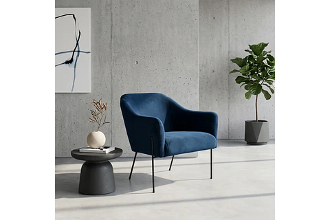 Sillon Hebe Veludo Azul 