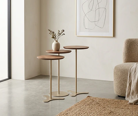 Set Mesas Orb Canela Champagne