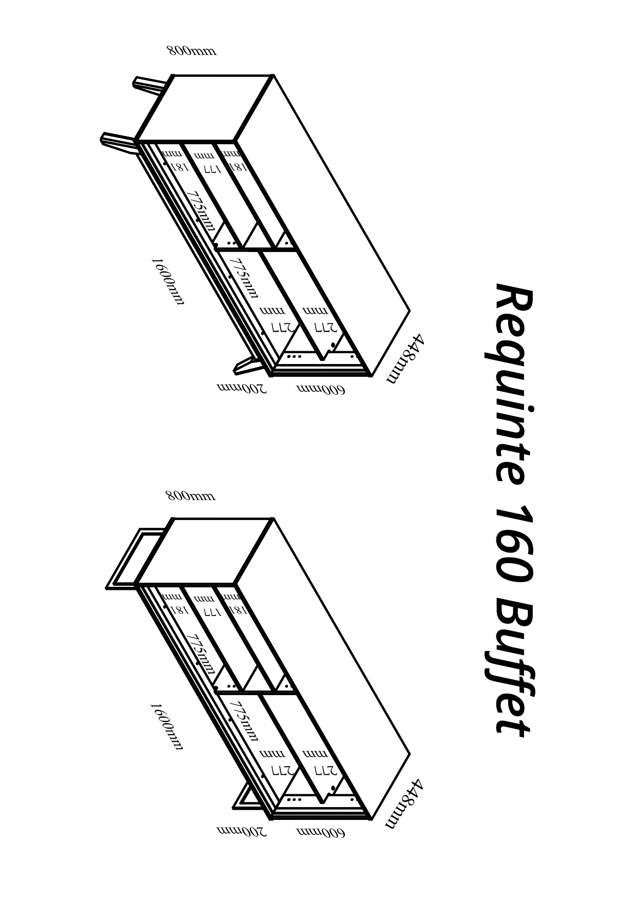 Buffet 4 Puertas Requinte 1.6 con luces Led natural/off white 6