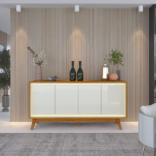 Buffet 4 Puertas Requinte 1.6 con luces Led natural/off white