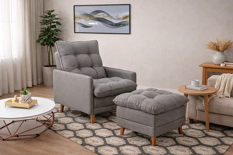 Poltrona Reclinable Montreal Con Puff E-484