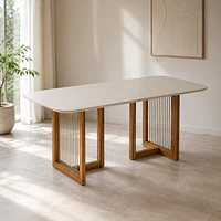 Mesa Regia 1.8 Off White Natural 100% Madera