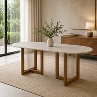 Mesa Regia 2.1 Off White Natural 100% Madera