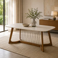 Mesa Tulipa 2.1 Off White Natural 100% Madera