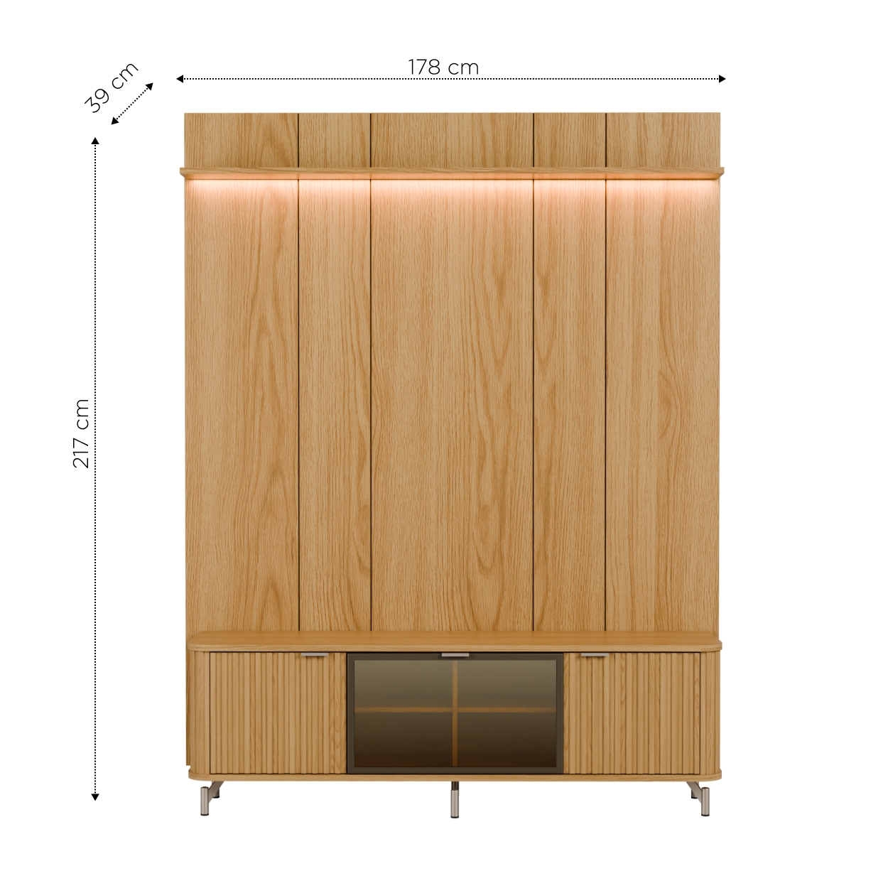 Rack 1.7 + Panel 1.8 Neon Float Led Carvalho 3