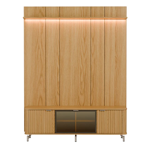 Rack 1.7 + Panel 1.8 Neon Float Led Carvalho