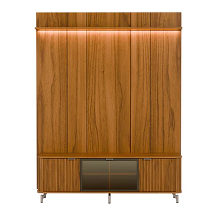 Rack 1.7 + Panel 1.8 Neon Float Led + 2 Vitrinas 2 Puertas Canela