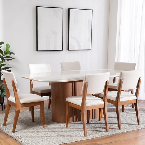 Comedor Kalina 1.8 + 6 Sillas Ella Linked 02