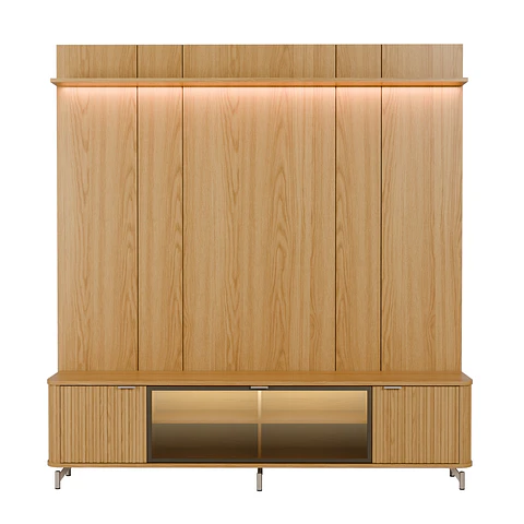 Rack 2.1 + Panel 2.2 Neon Float Led Carvalho