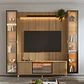 Rack 2.1 + Panel 2.2 Neon Float Led + 2 Vitrinas 1 Puerta Carvalho - Miniatura 1