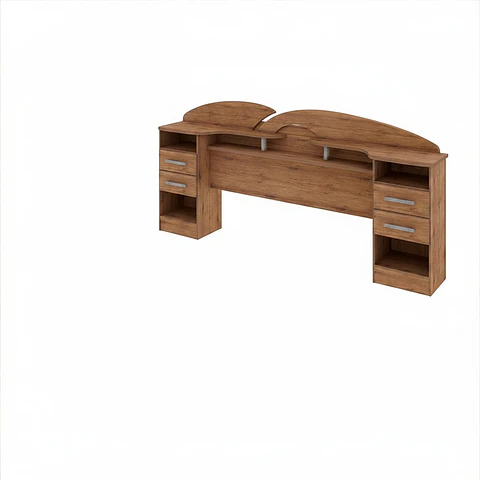 Respaldo Elite 2P + 2 Veladores Castaño