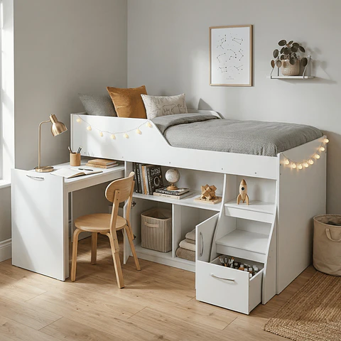 Cama Multifunción Retráctil 1.5 P Off White