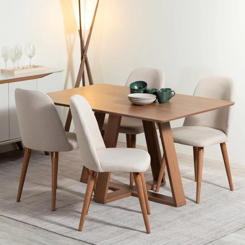 Comedor Avena 1.35 + 4 Sillas Drop L02 Beige 1