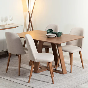 Comedor Avena 1.35 + 4 Sillas Drop L02 Beige