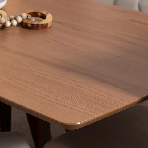 Comedor Avena 1.35 Canela + 4 Sillas Drop L35 Gris