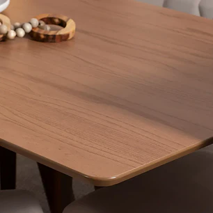 Comedor Avena 1.35 Canela + 4 Sillas Drop L35 Gris