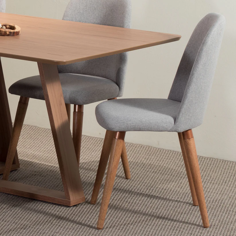 Comedor Avena 1.6 Canela + 6 Sillas Drop L35 Gris 2