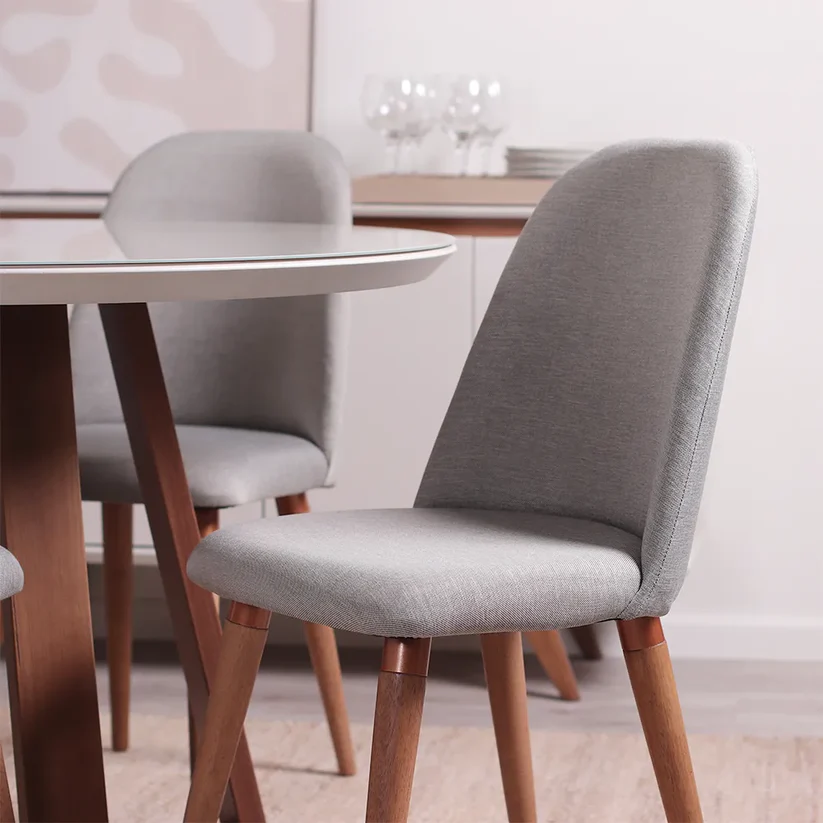 Comedor Bennet Redondo + 4 Sillas Drop L35 Gris 3