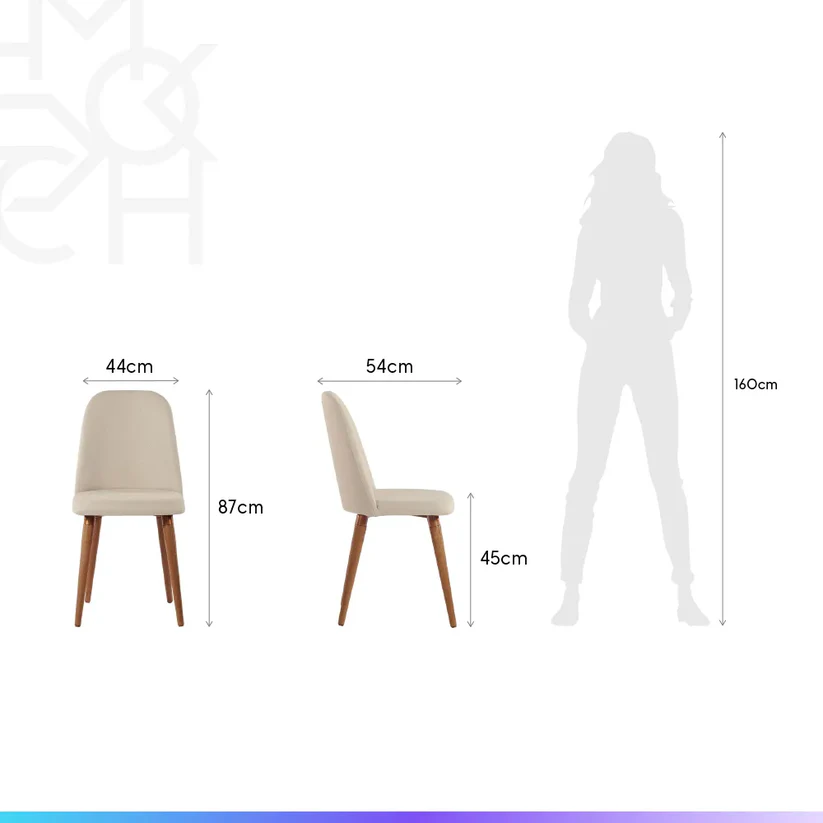 Comedor Bennet 1.2 + 4 Sillas Drop L02 Beige 9