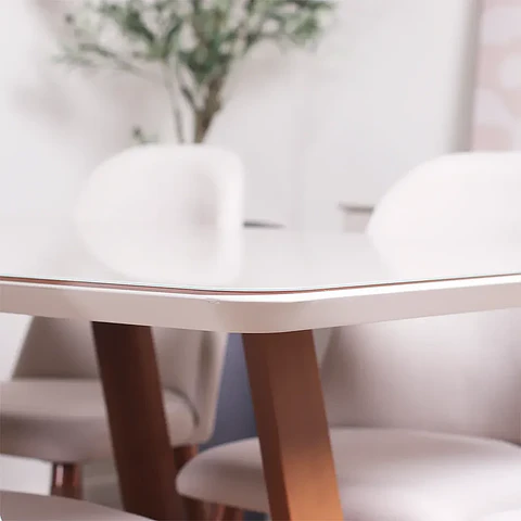 Comedor Bennet 1.2 + 4 Sillas Drop L02 Beige