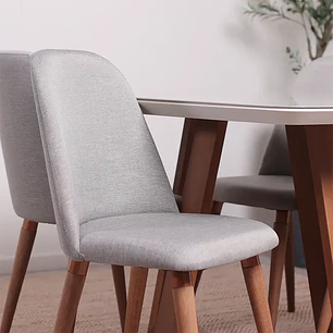 Comedor Bennet 1.2 + 4 Sillas Drop L35 Gris