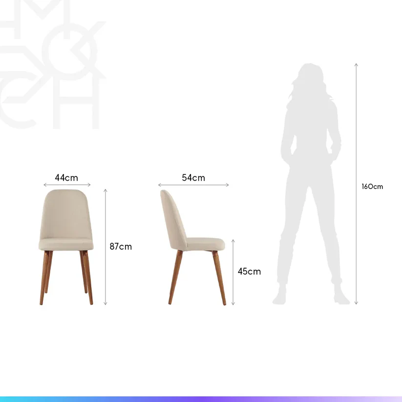 Comedor Bennet 1.6 + 6 Sillas Drop L02 Beige 9