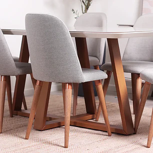 Comedor Bennet 1.6 + 6 Sillas Drop L35 Gris