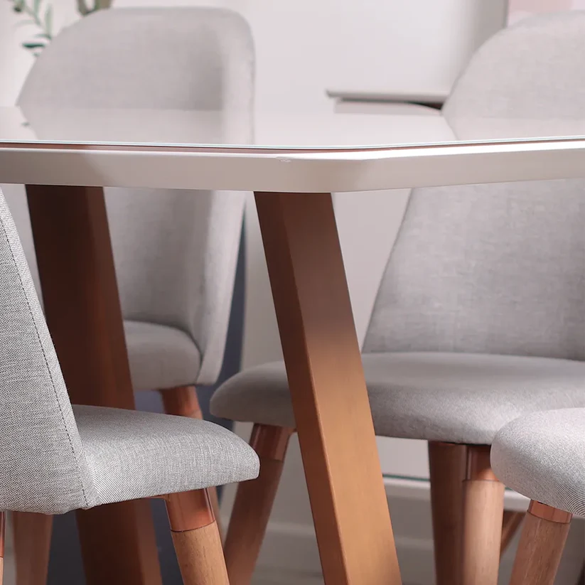 Comedor Bennet 1.6 + 6 Sillas Drop L35 Gris 3