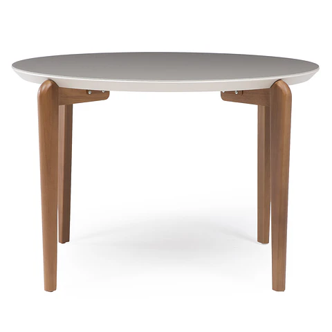 Comedor Donatella 115 Redondo + 4 Sillas Drop L02 Beige