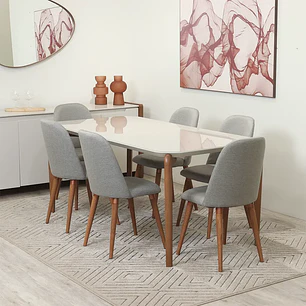 Comedor Donatella 1.6 + 6 Sillas Drop L35