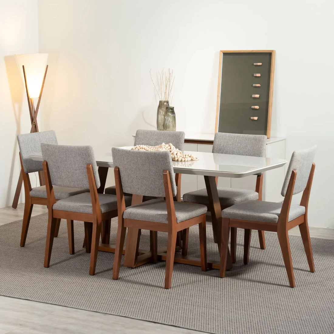Comedor Bennet 1.6 + 6 Sillas Ella A80 1