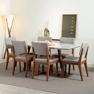 Comedor Bennet 1.6 + 6 Sillas Ella A80