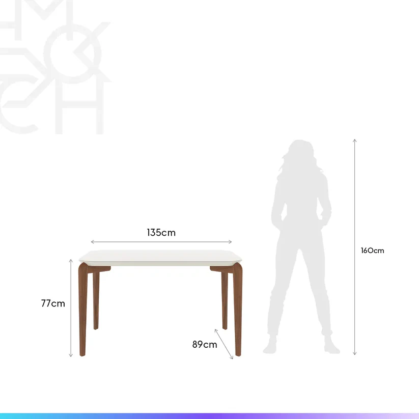 Comedor Donatella 135 + 4 Sillas Ella A80 8