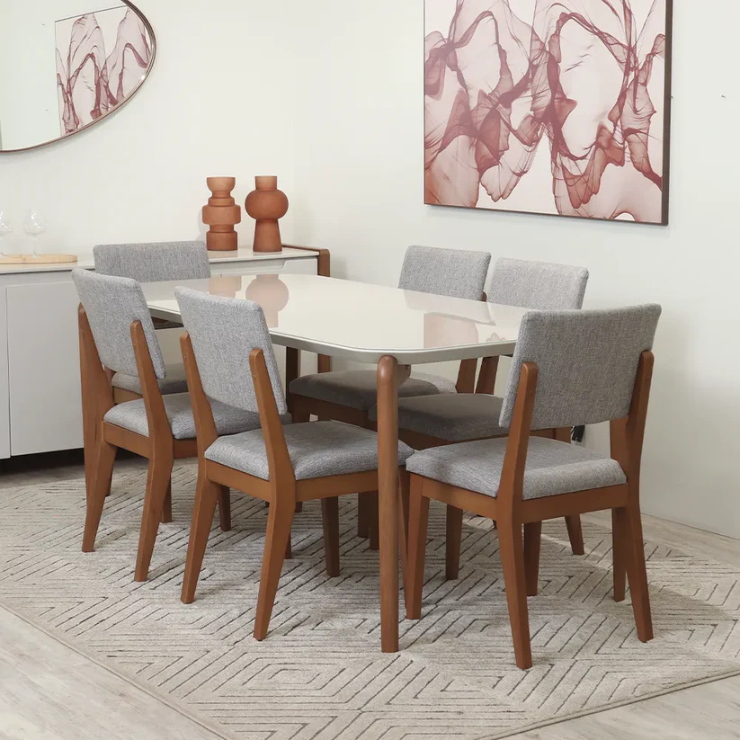 Comedor Donatella 1.6 + 6 Sillas Ella A80 1