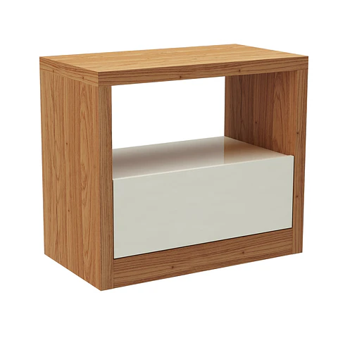Velador Tw140 1 Cajon Castaño Off White 