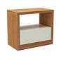 Velador Tw140 1 Cajon Castaño Off White  - Miniatura 2